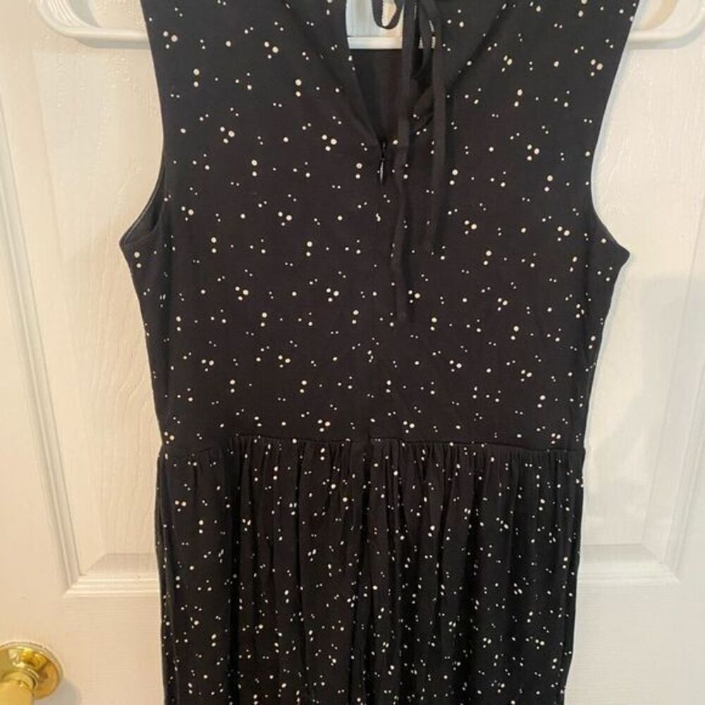 Loft, black and white polkadotted sleeveless dress size extra small petite - Picture 6 of 8